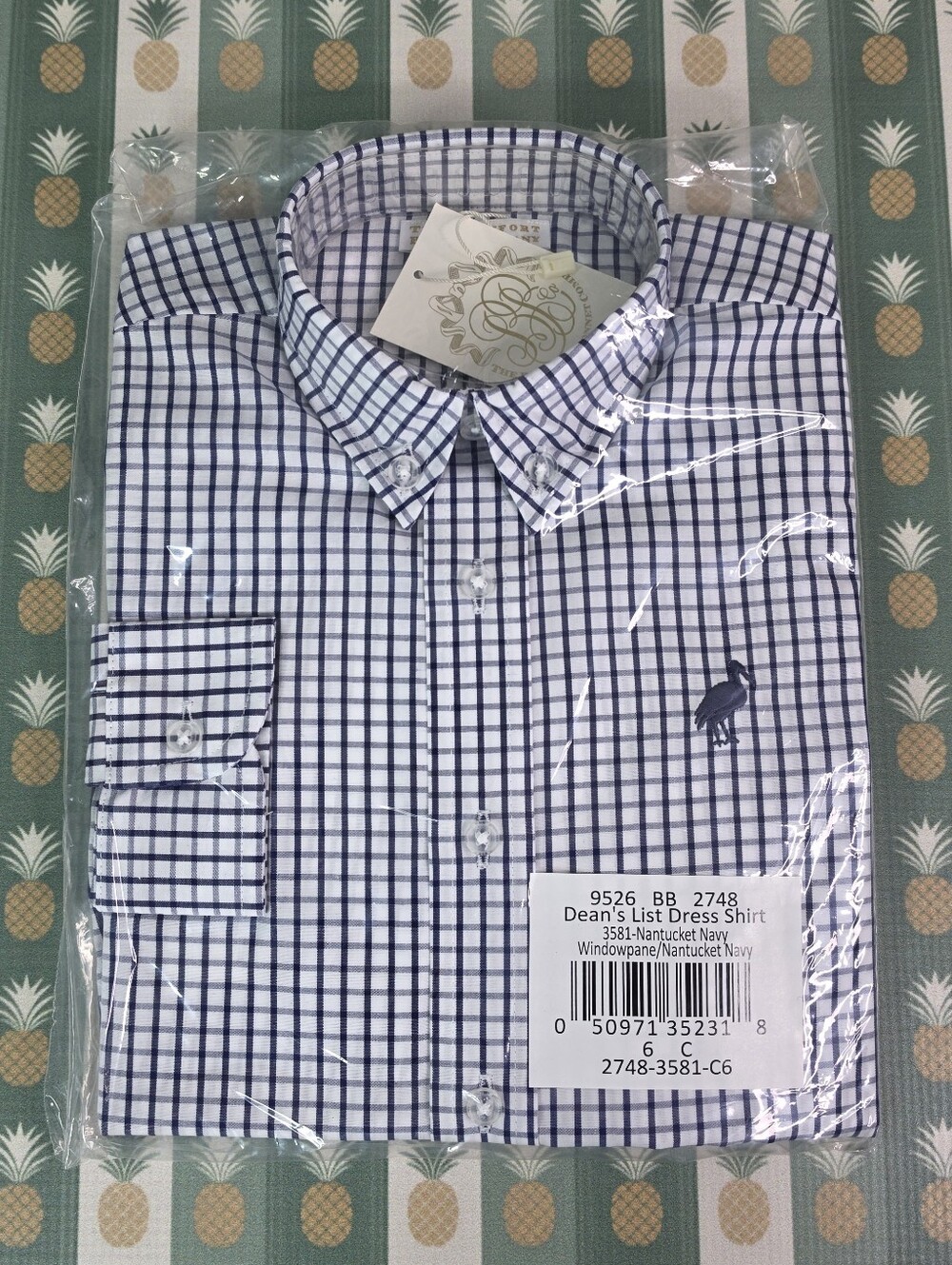 TBBC Dean's List Dress Shirt in Nantucket Navy Windowpane